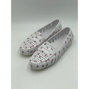 Floafers Posh Driver ACS White Ribbon Size 8 for Women